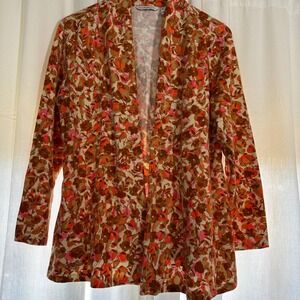 ❌SOLD❌Isaac Mizrahi Live Ditsy Floral Open Front Cardigan Jacket Boho Retro